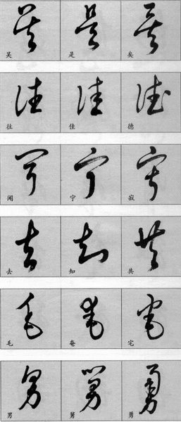 草书简表及写法,草字草书有几种写法