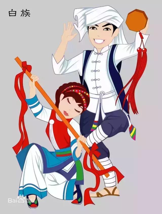 白族女人的服饰图片,大理白族服饰手绘图