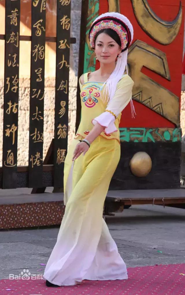 白族女人的服饰图片,大理白族服饰手绘图