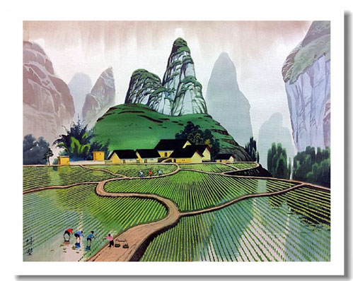 天天漫画网：实力派画家王培堃《水彩风景画---广西八景之滨》