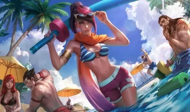 lol女警泳池派对皮肤,lol璐璐泳池派对皮肤