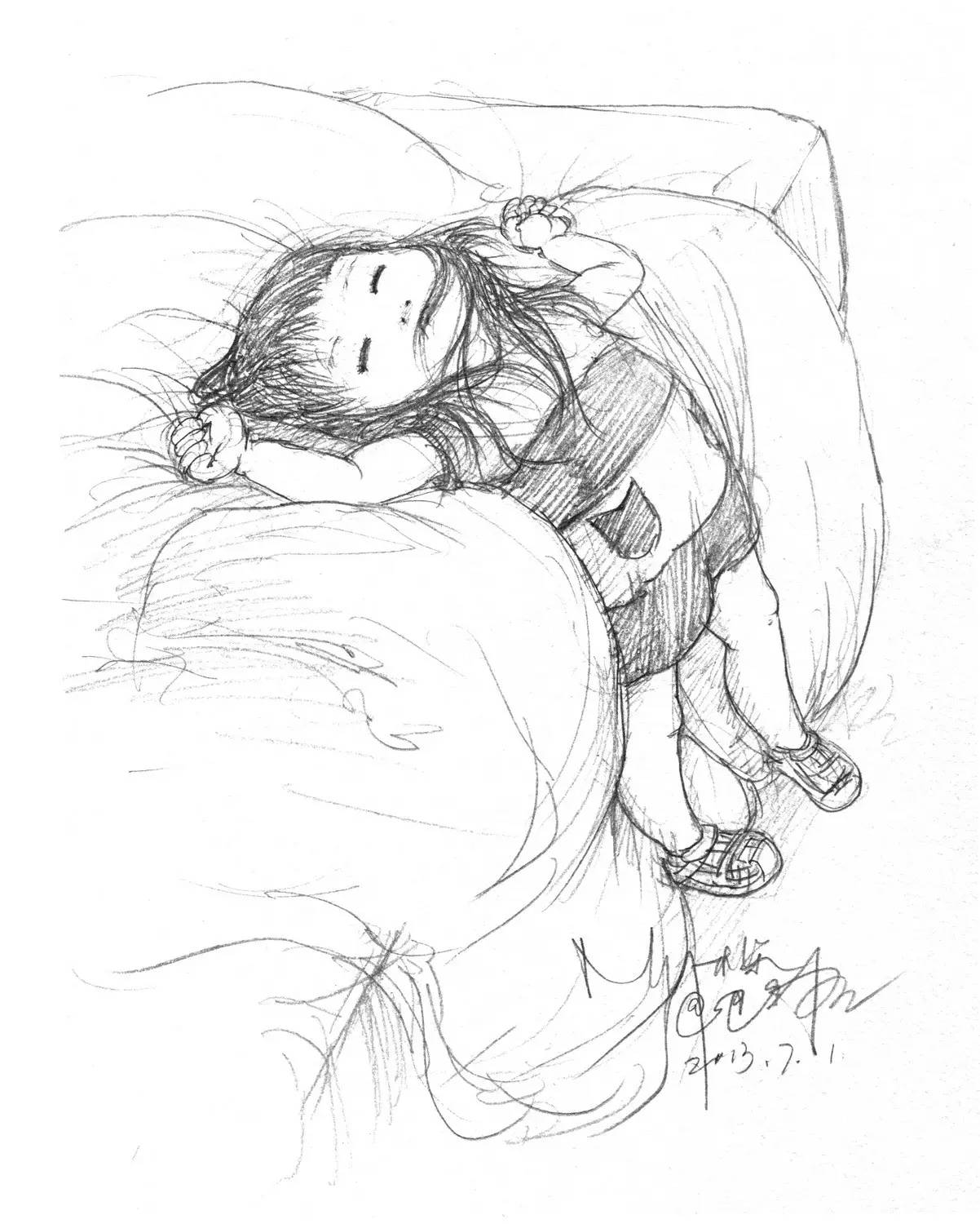 天空下的小雏菊绘画水彩,天空下的绘画作品