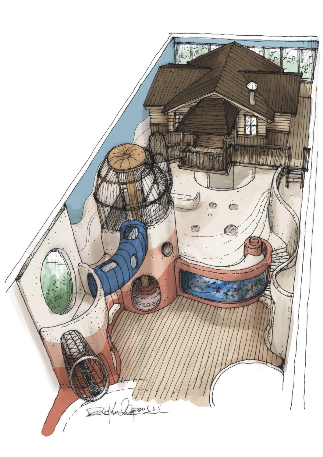 天空下的小雏菊绘画水彩,天空下的绘画作品