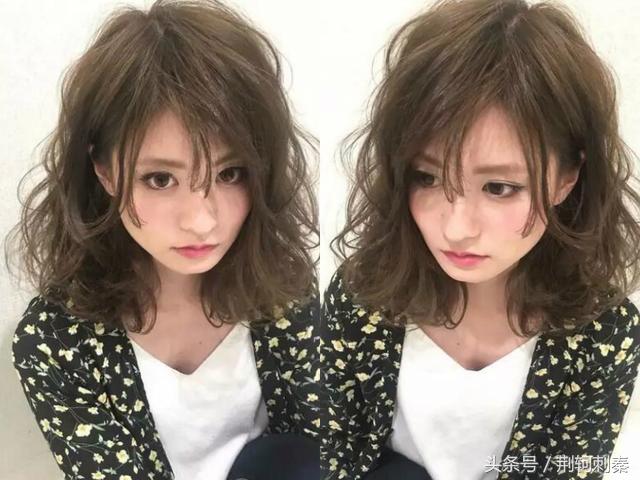 齐肩凌乱卷中长发,波浪卷中长发型图片2018