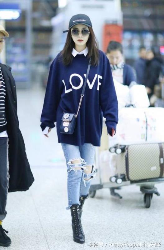 杨幂oversize卫衣,杨幂oversize卫衣搭配