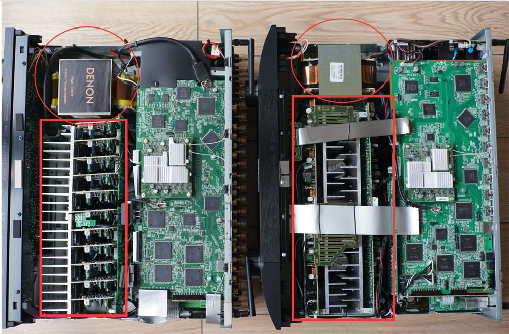 天龙AVR-X6400H和马兰士SR6012拆解！谈两台相差一万的AV功放区别