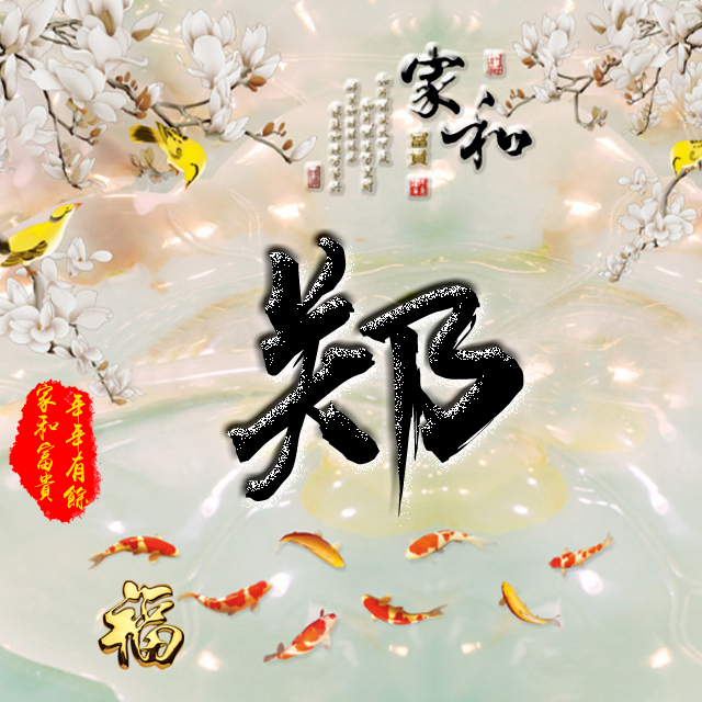 百家姓变形字体个性姓氏头像,彩字百家姓头像