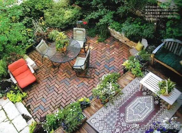 东莞庭院铺地红砂岩石材,芝麻灰石材庭院铺地效果