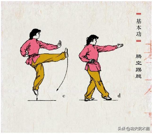 武术基本动作组合练习,武术跳跃学练要点图解