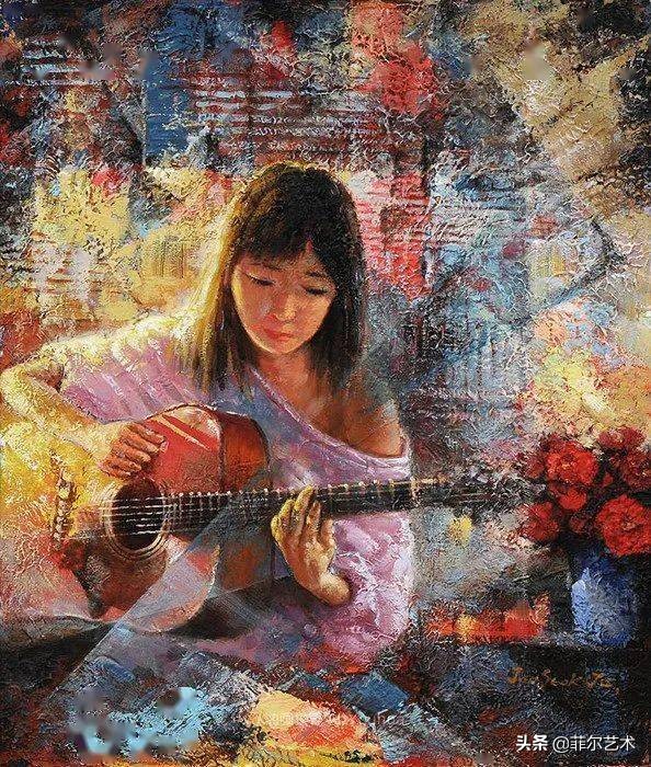 韩国画家朱世柱的作品非常出色，温暖、乐曲和神秘