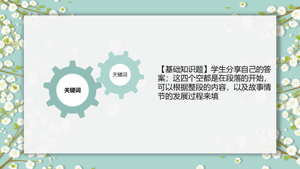淡雅小花朵ppt模板,清新ppt模板蓝底小花