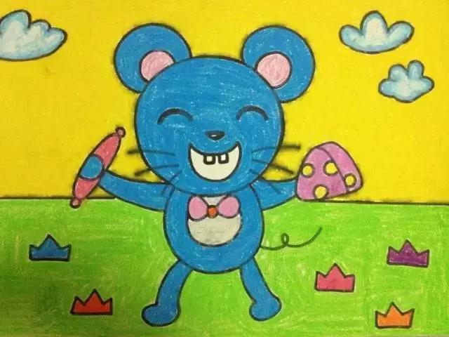 儿童油画棒画原创高清素材,儿童油画棒画素材