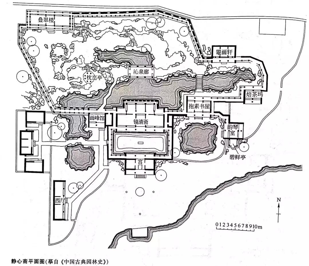 国外经典园林平面图,明清园林平面