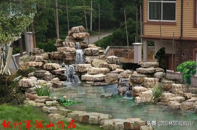 庭院假山瀑布造景,庭院假山瀑布的制作方法