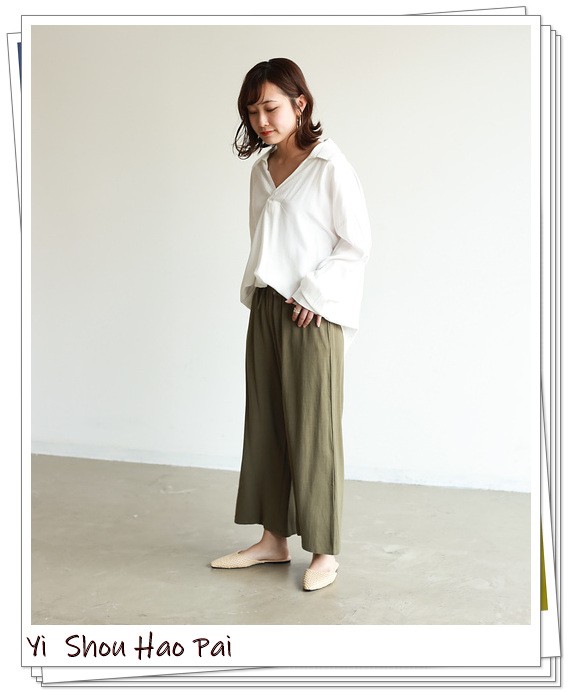 绿色阔腿裤套装搭配什么颜色外套,绿色阔腿裤女款爆款2022新款西裤