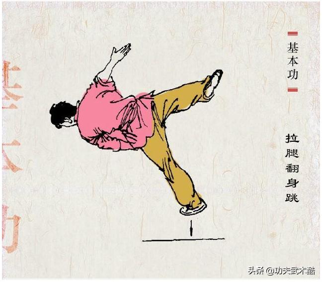 武术基本动作组合练习,武术跳跃学练要点图解
