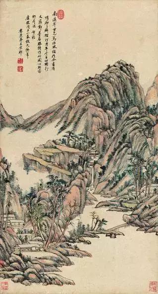 浅绛山水画给人的感觉,浅绛与焦墨山水画收藏