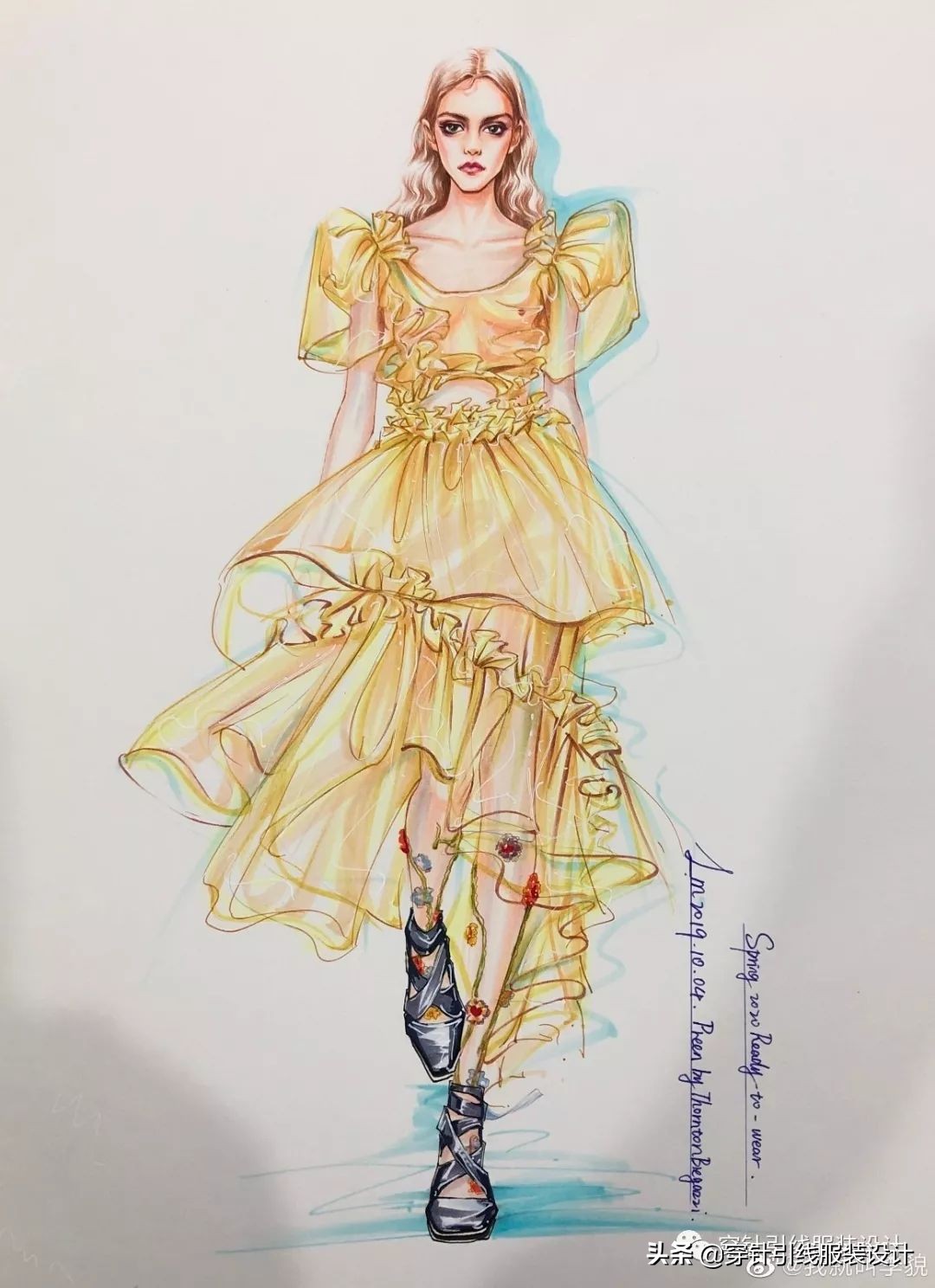 礼服服装效果图手绘,西装手绘服装效果图