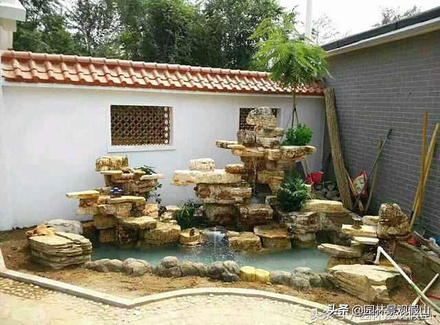 庭院假山瀑布造景,庭院假山瀑布的制作方法
