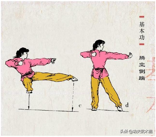 武术基本动作组合练习,武术跳跃学练要点图解