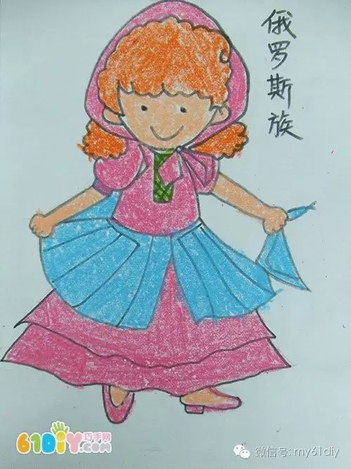 彩色少数民族儿童简笔画图片大全,五十六个民族简笔画卡通