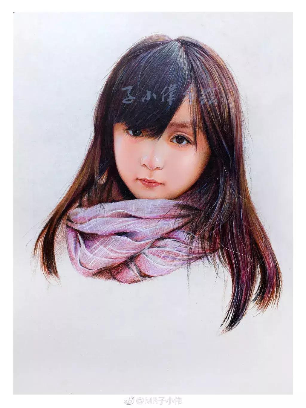 写实彩铅画,超好看素描画迪丽热巴