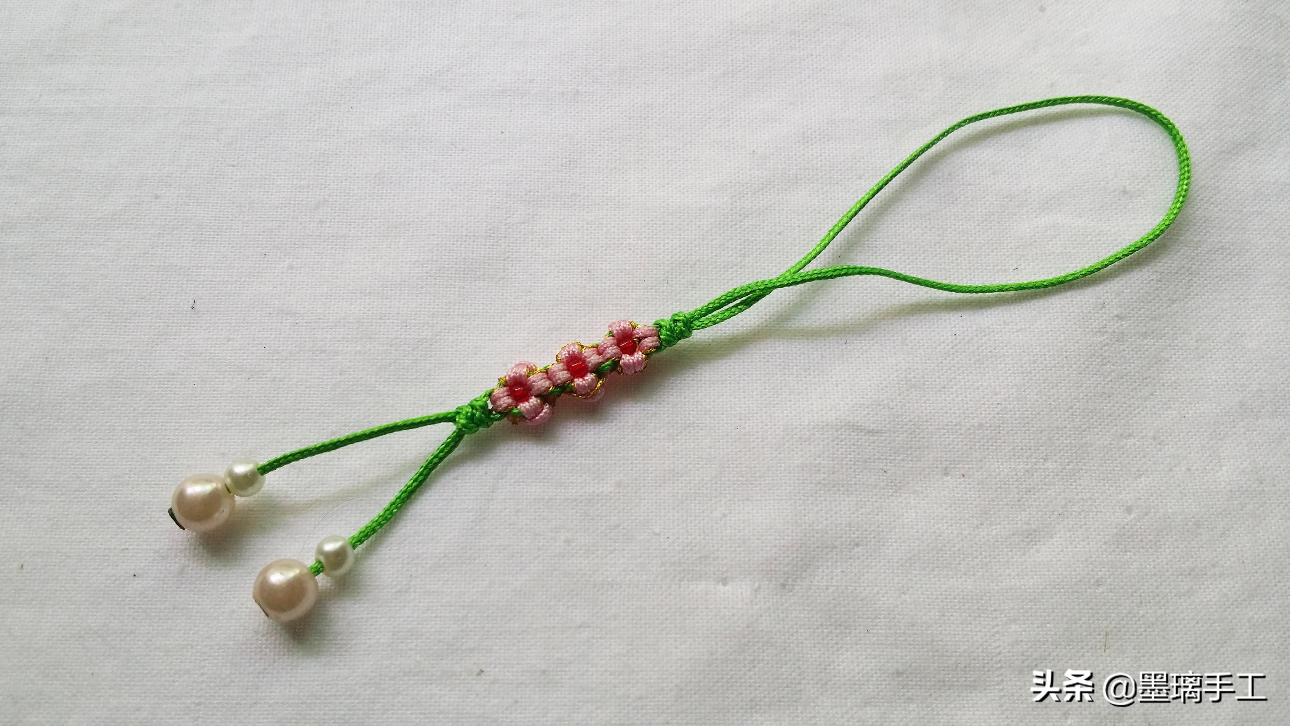 桃花结手机绳编织教程,手工编织情丝结视频教程