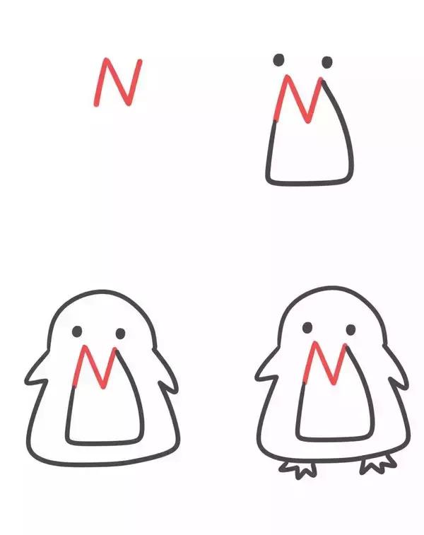 字母动物简笔画,字母变动物简笔画