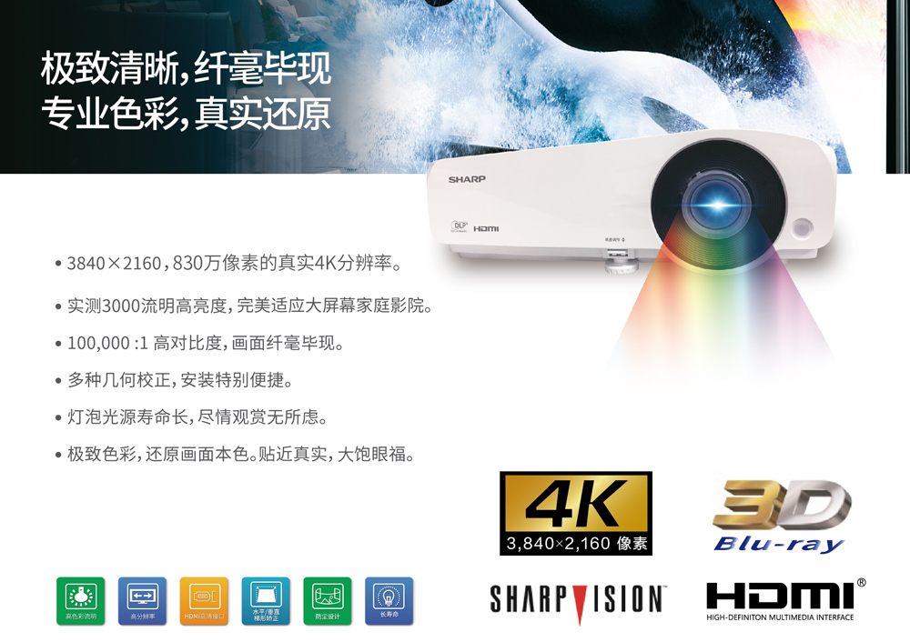 夏普xvqz433a4k投影机评测,夏普投影机xv-qz430a