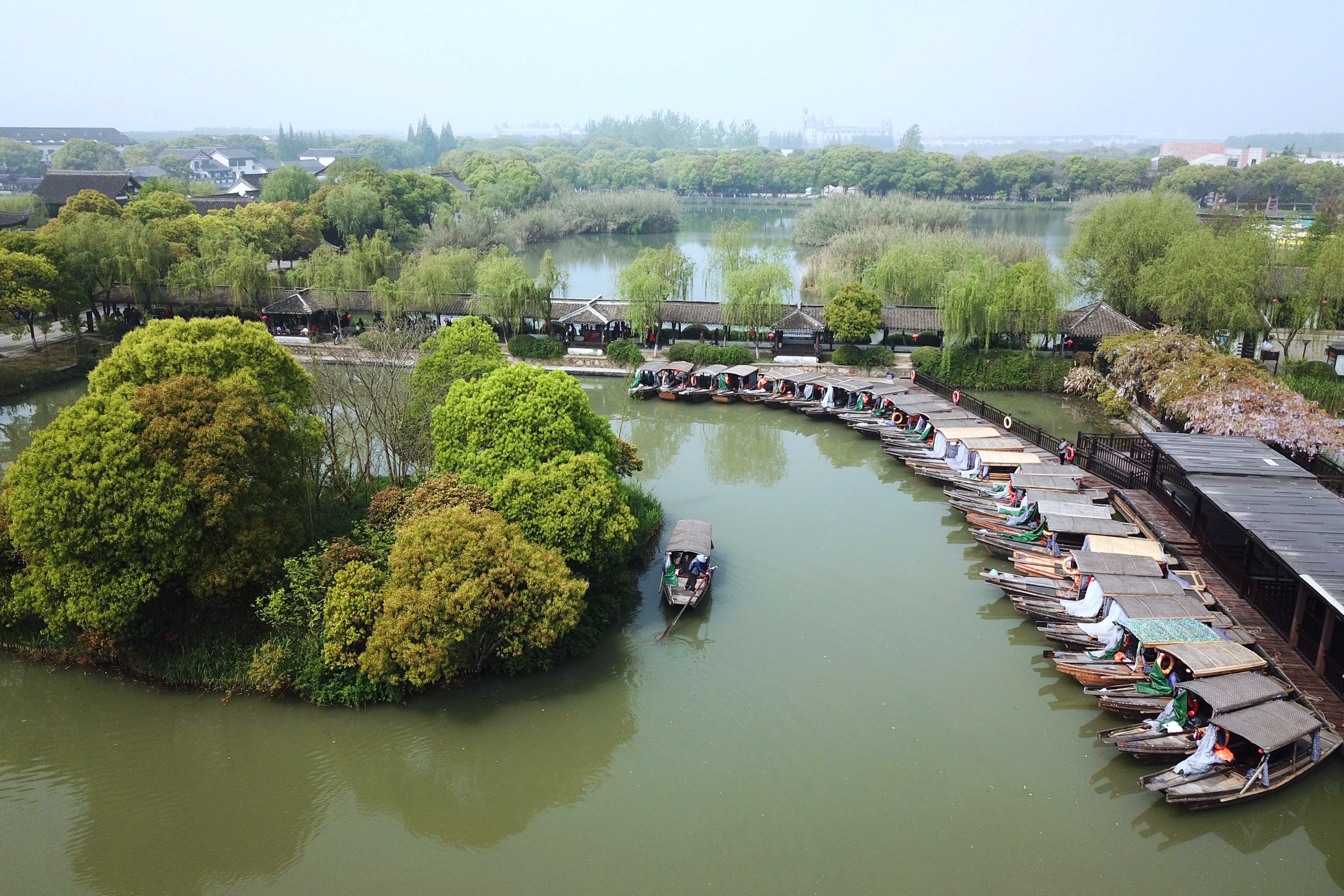 常熟沙家浜一日游结束,常熟水上花田沙家浜