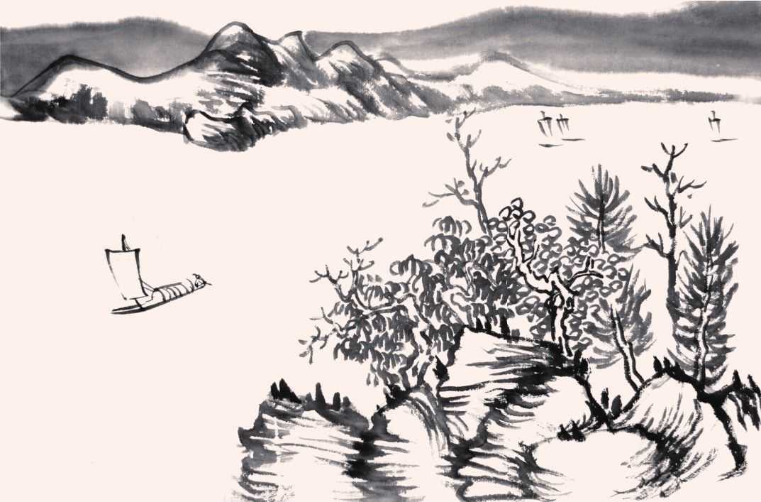 山水画教程水彩风景简单,山水画画水教学视频