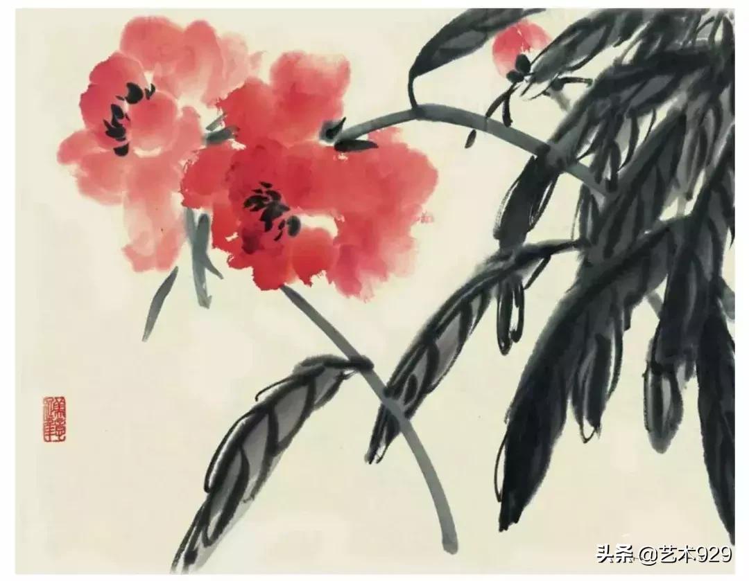 国画技法工笔花卉配色与花叶染法,国画欣赏精致的工笔彩色花卉