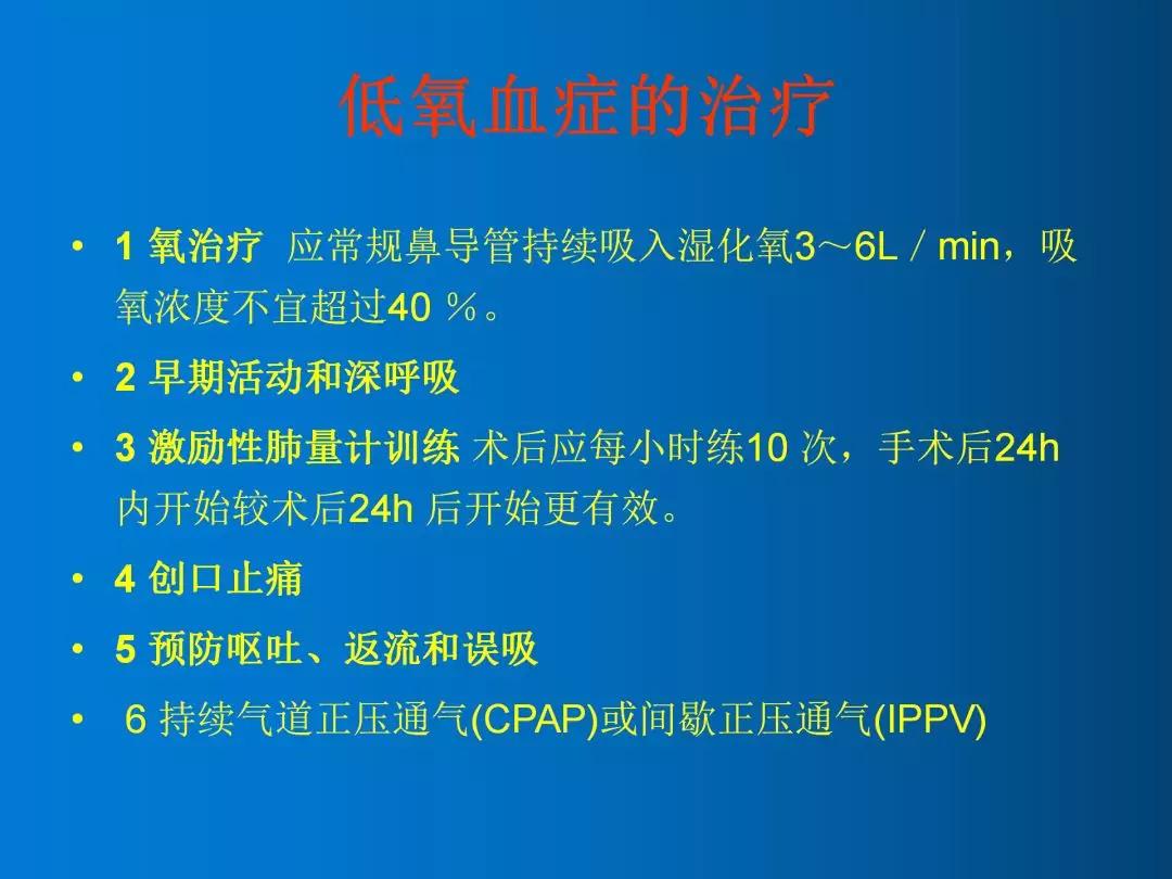 精品课件丨术后低氧血症的原因及对策