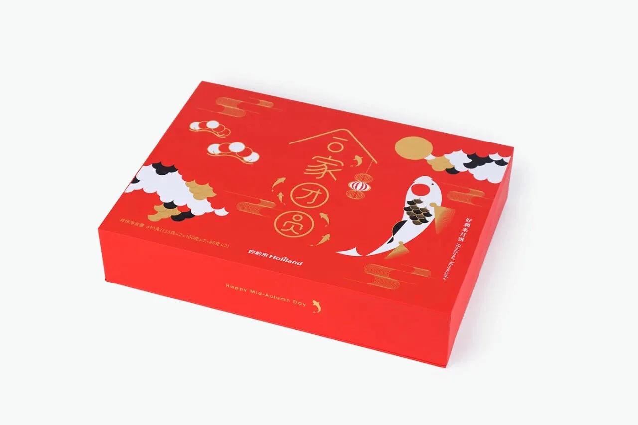 月饼礼盒港风包装设计图,白银月饼瓦楞纸礼盒包装设计