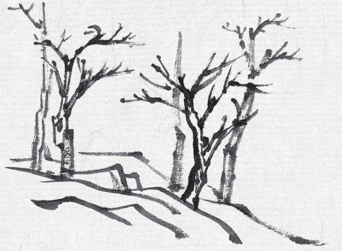 儿童山水画10-12岁国画范画,零基础国画山水画教学视频