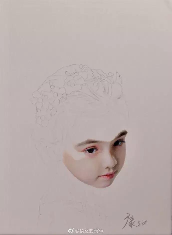 写实彩铅画,超好看素描画迪丽热巴