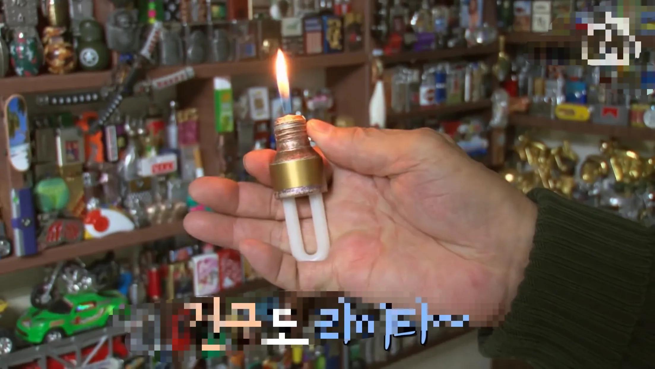 韩国大爷收藏打火机,大爷收藏的6000打火机