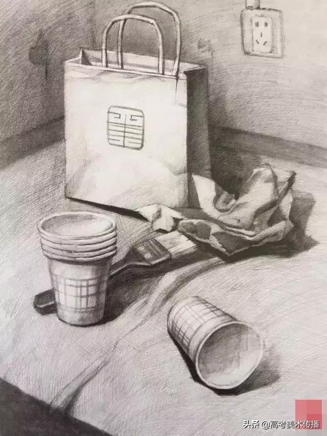 西安美院静物素描高分卷,西安美院素描半身像高分卷