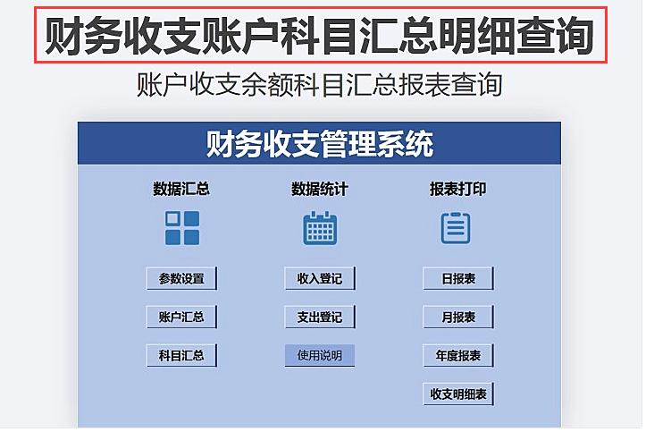 20张财务报表模板，录入数据自动生成，附一份财务收支管理系统