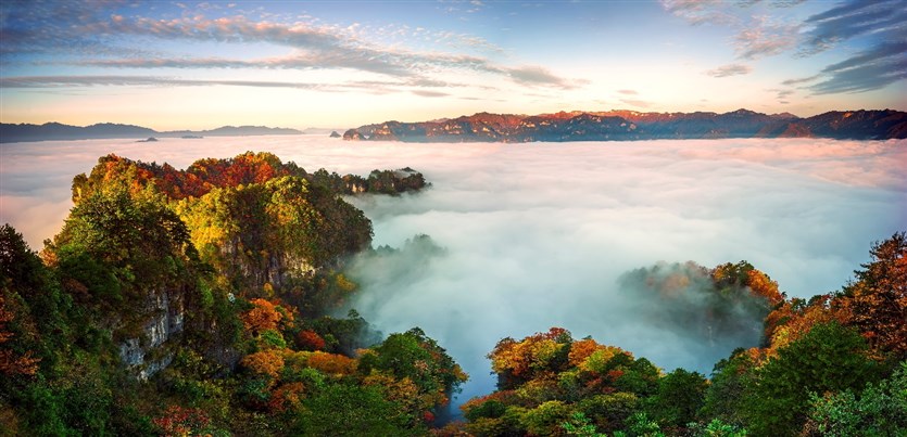 陕西5天红叶之旅,陕川交界的景区