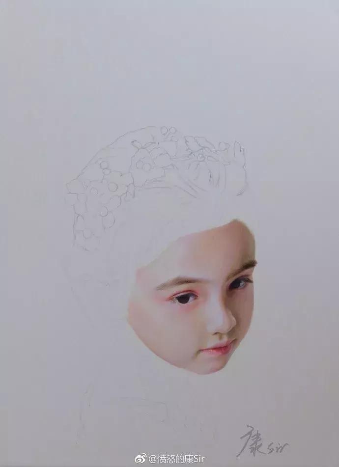 写实彩铅画,超好看素描画迪丽热巴