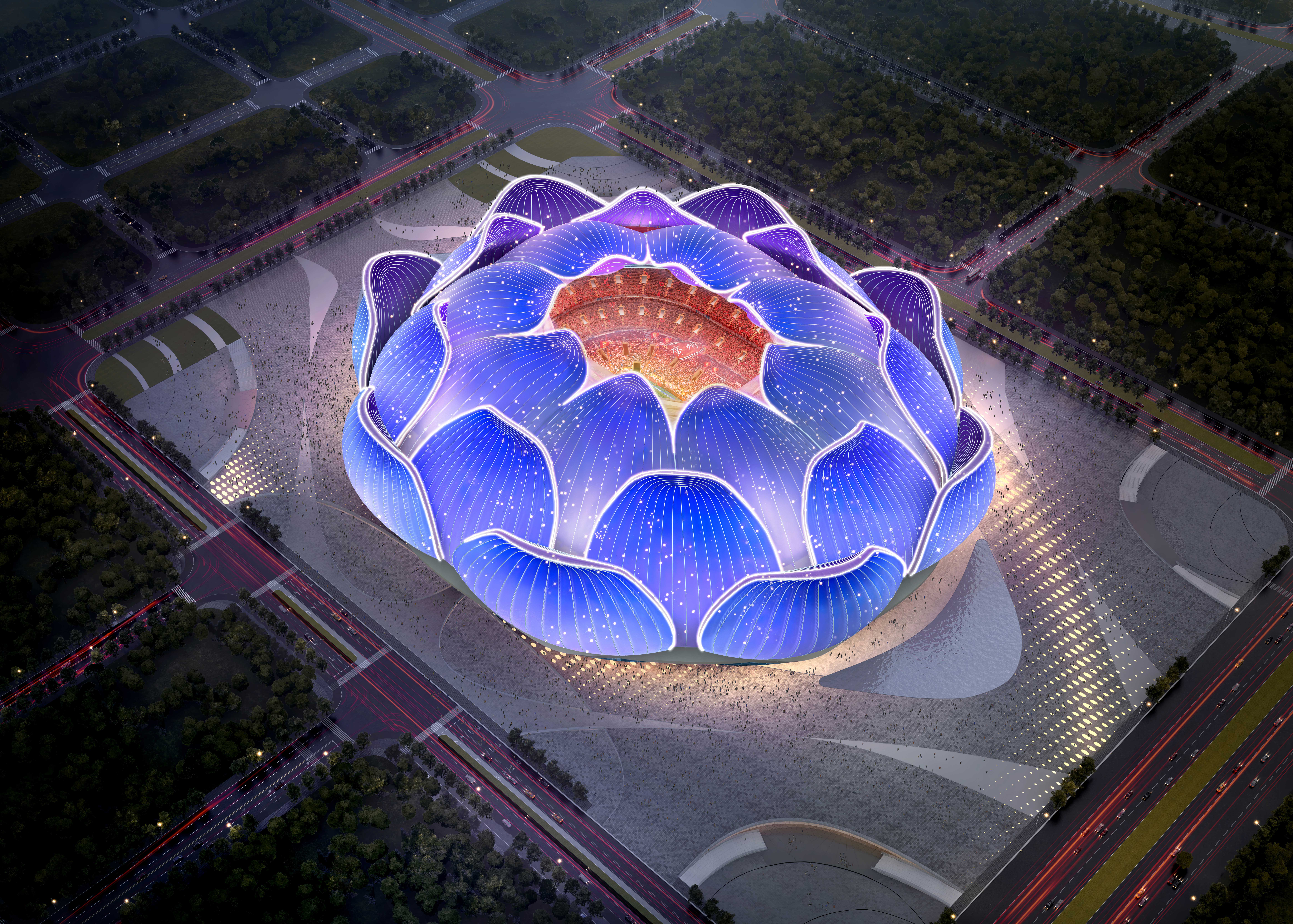 恒大新球场上中国风,恒大中国风足球场图片
