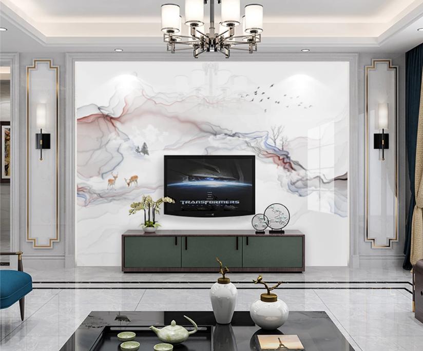 现代简约装修风格石材电视背景墙,石材瓷砖背景墙效果